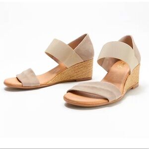 Yevalu Suede Leather Espadrilles Sandals Slip-On Wedges Elastic Strap Spain